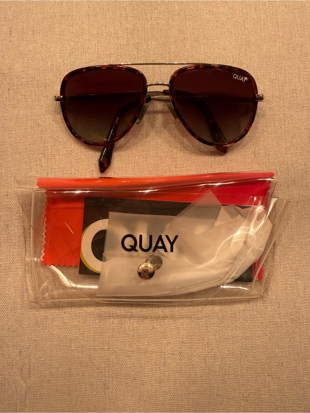 Quay Australia Tortoiseshell Aviator Sunglasses - Brown Lenses